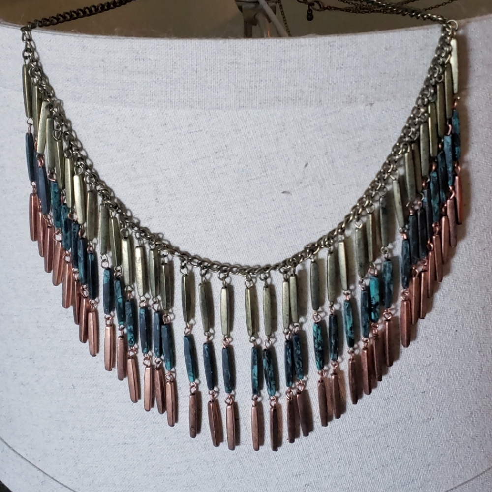 Multicolored Bronze and Gold Necklace